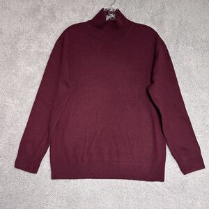 Vince Womens Weekend Wool Cashmere Turtleneck Sweater S Red Wine Minimal Luxury